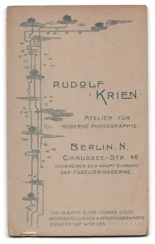 Fotografie Rudolf Krien, Berlin, Chausseestr. 46, Eleganter Herr mit Schnauzbart