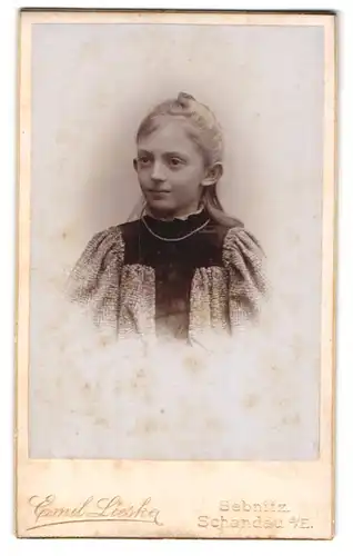 Fotografie E. Lieske, Schandau, Kirchgasse 27, Hübsches Mädchen im Kleid