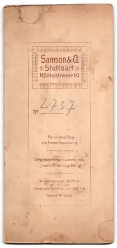 Fotografie Samson & Co., Stuttgart, Königstrasse 60, Hübsche Dame im Kleid