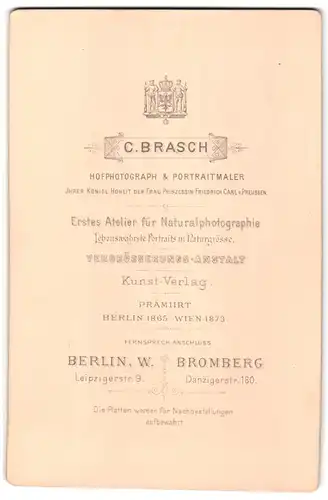 Fotografie C. Brasch, Berlin, Leipziger-Str. 9, Bürgerliches Paar in eleganter Kleidung