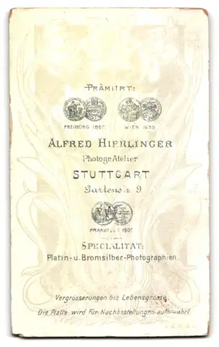 Fotografie Alfred Hirrlinger, Stuttgart, Gartenstrasse 9, Garde-Uffz. in Uniform