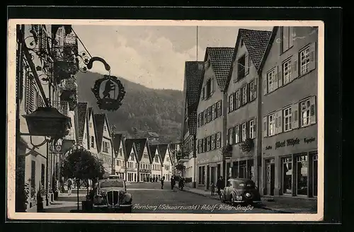 AK Hornberg /Schwarzwald, Strasse mit Autos