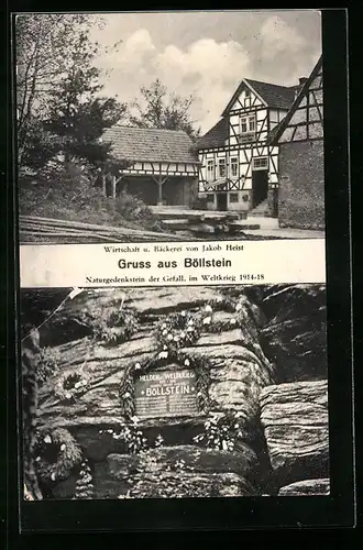 AK Böllstein, Gasthaus und Bäckerei von Jakob Heist