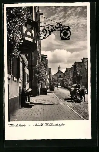 AK Windsbach, strasse, Laden mit Aushängeschild