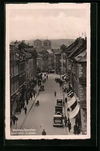AK Weiden /Opf., Strasse aus der Vogelschau