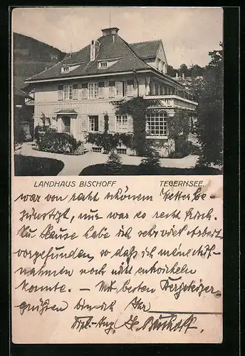 AK Tegernsee, Gasthaus Landhaus Bischoff