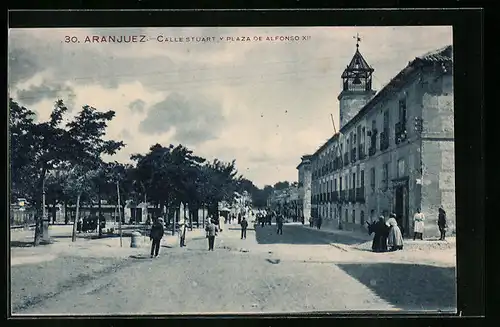 AK Aranjuez, Calle Stuart y Plaza de Alfonso XII