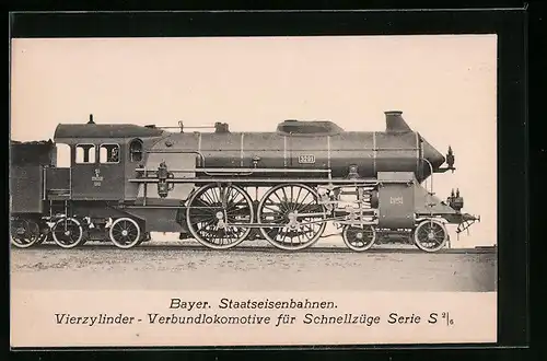 AK Bayer. Staatseisenbahnenm, Vierzylinder-Verbundlokomotive für Schnellzüge Serie S 2 /6