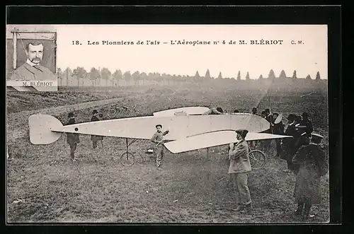 AK Les Pionniers de l`air, L`Aeroplane n4 de M. Blériot