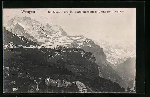 AK Wengen, Jungfrau und Lauterbrunnenthal, Grand Hotel National