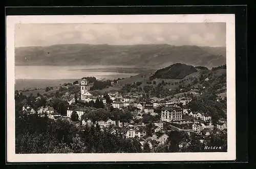 AK Heiden, Ortsansicht mit Bergen