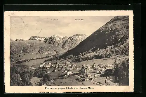 AK Pontresina, Blick gegen Albula und Crasta Mora
