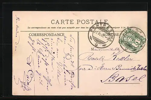 AK Pontresina, Ortspartie mit Ruine