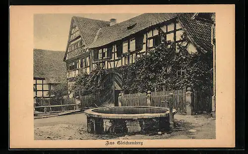 AK Gleichamberg, Blick auf ein Haus, Karte der Stiftung für Heimatschutz