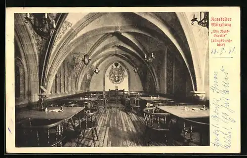 AK Würzburg, Ratskeller, Innenansicht Ratskapelle