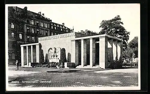 AK Mainz, Stresemann-Denkmal