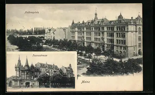 AK Mainz, Feldbergplatz und Taunusstrasse