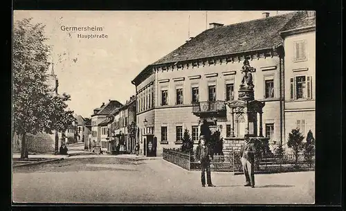 AK Germersheim, Blick auf die Hauptstrasse