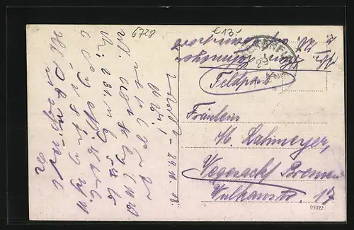 AK Germersheim, Marktstrasse mit Kirche