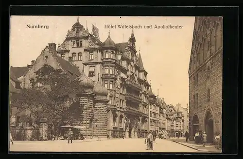 AK Nürnberg, Hotel Wittelsbach und Apollotheater