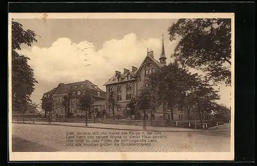 AK Hamburg-Horn, Seminar der deutschen Baptisten, Strassenansicht