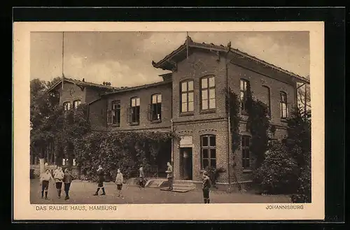 AK Hamburg-Horn, Rauhes Haus, Johannisburg mit Zöglingen