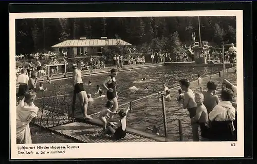 AK Niedernhausen /Ts., Luft- und Schwimmbad mit Badegästen