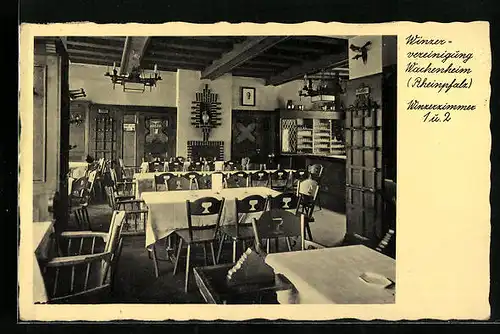 AK Wachenheim /Pf., Gasthaus der Winzervereinigung, Winzerzimmer 1 und 2