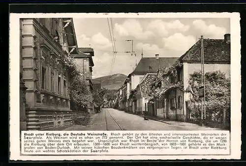 AK Rhodt unter Rietburg, Strassenpartie mit Bergblick