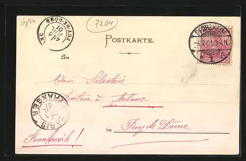 Lithographie Teinach, Totalansicht der Ortschaft