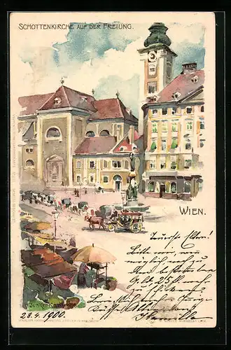 Künstler-AK H. Junker: Wien, Schottenkirche auf der Freiung