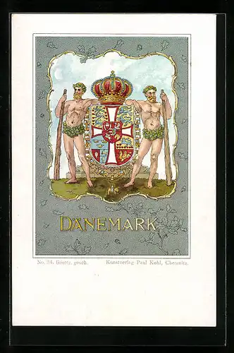 AK Dänemark, Ansicht Wappen