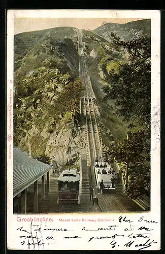 AK Mount Lowe, CA, Railway, Great Incline, Bergbahn
