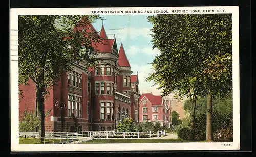 AK Utica, NY, Administration Building and School, Masonic Home