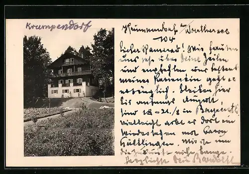 AK Krumpendorf, Haus mit Garten
