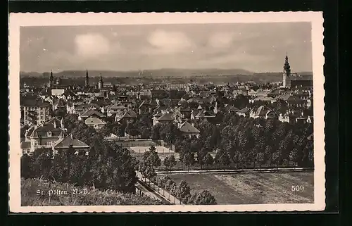 AK St. Pölten, Ortsansicht aus der Vogelschau