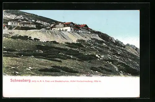 AK Schneeberg, Blick auf Hotel Hochschneeberg