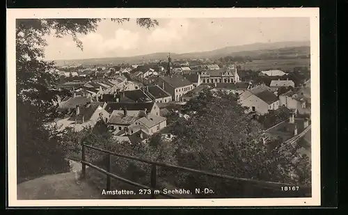 AK Amstetten, Blick auf Ort mit Kirche