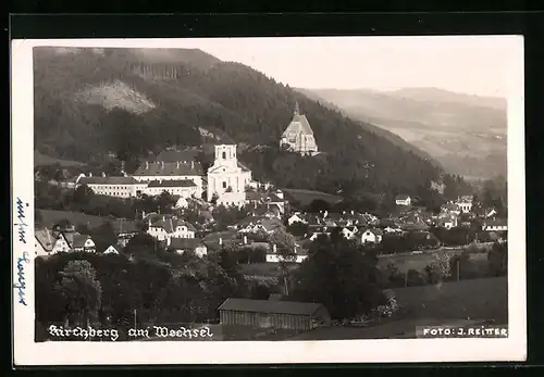 AK Kirchberg am Wechsel, Ortspartie mit Kirche
