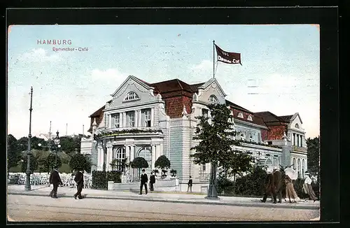 AK Hamburg-Neustadt, Dammthor-Café mit Strassenpartie