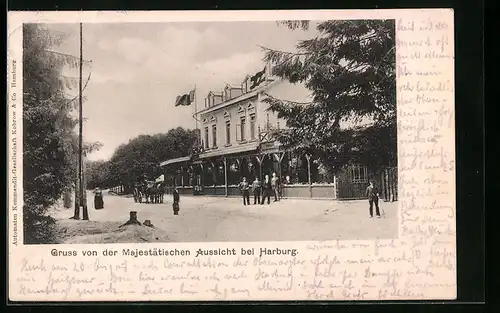 AK Harburg, Majestätische Aussicht mit Strassenpartie