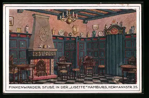 AK Hamburg, Finkenwärder Stube in der Lisette, Hermannstrasse 35