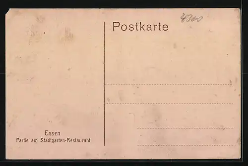 AK Essen, Partie am Stadtgarten-Restaurant