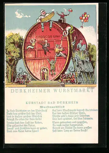 AK Bad Dürkheim, Dürkheimer Wurstmarkt, Grösstes Fass der Welt