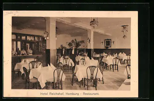 AK Hamburg-St.Georg, Restaurant im Hotel Reichshof