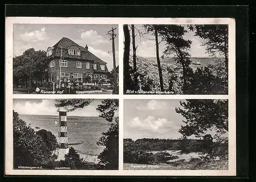 AK Hamburg-Wittenbergen, Leuchtturm, Rissener Hof, Rissener Heide