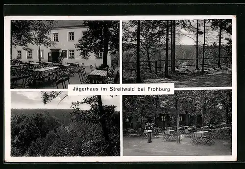 AK Frohburg, Walderholungsstätte Jägerhaus im Streitwald, Garten, Ortspartie