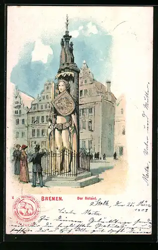 Lithographie Bremen, Der Roland
