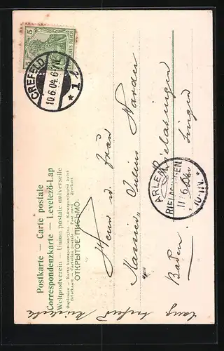 AK Crefeld, Carl Wilhelm-Denkmal