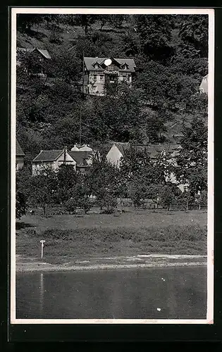 AK Wehlen, Landhaus Schweizerhaus an der Elbe
